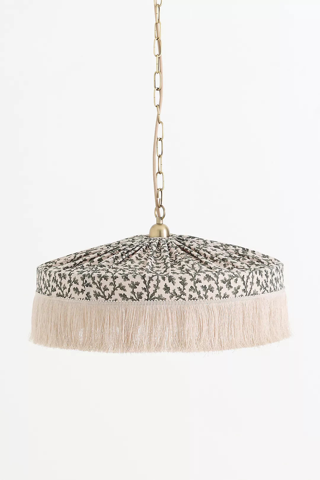Sinclair Tassel-Fringed Linen Pendant | Anthropologie (US)