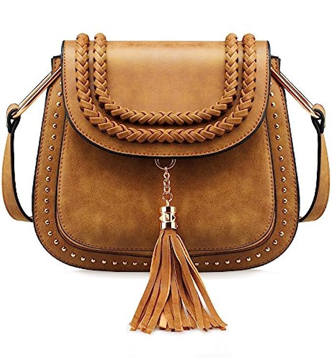 Tom Clovers Womens Vintage Tassel Saddle Shoulder Bag Crossbody Bag Sling Bag Shopping Travel Satche | Amazon (US)