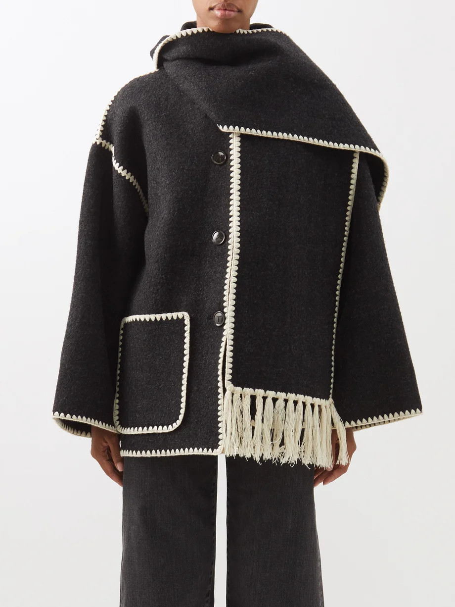 Scarf-neckline felt jacket | Toteme | Matches (UK)