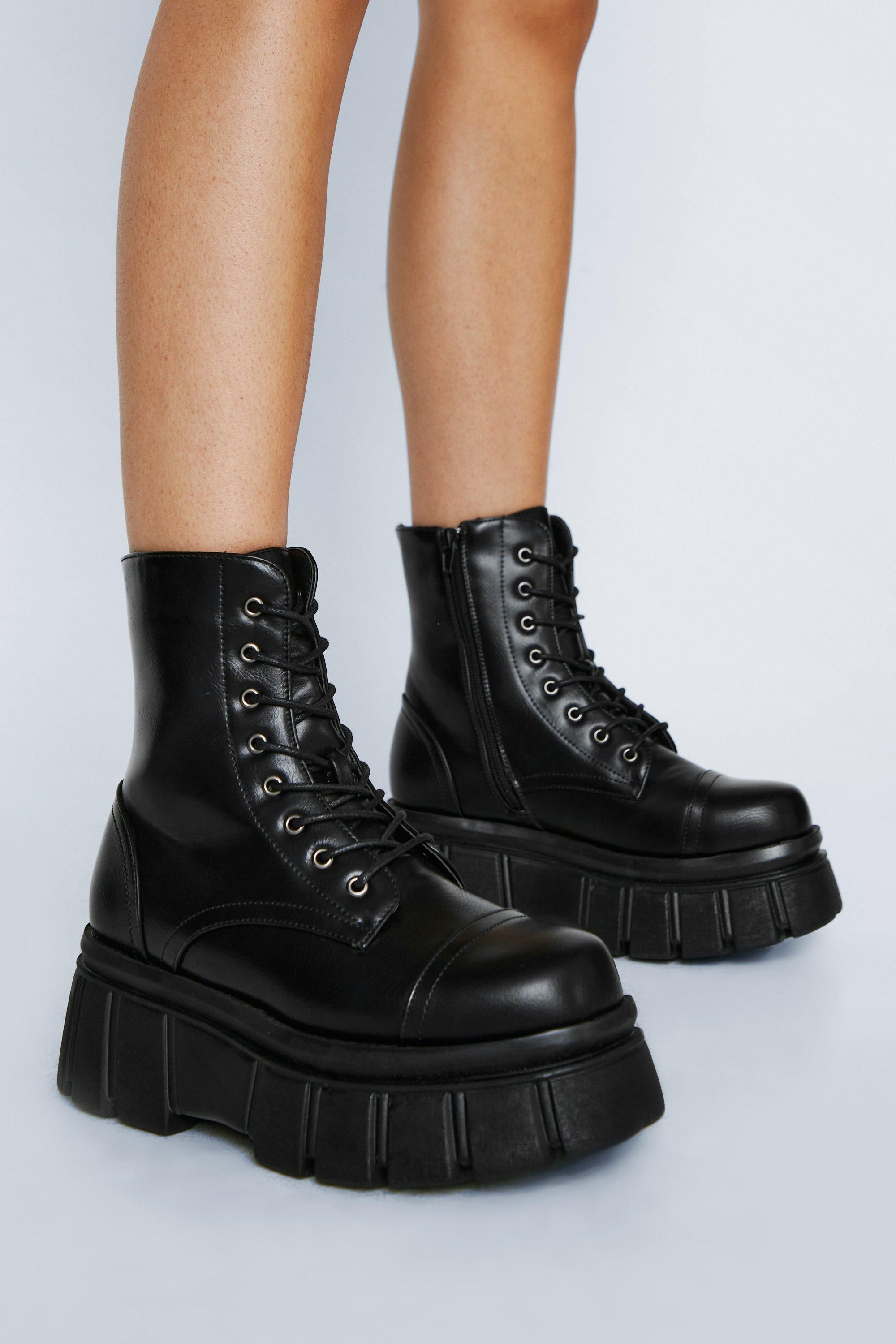 Hit the Ground Running Faux Leather Biker Boots | NastyGal (US & CA)