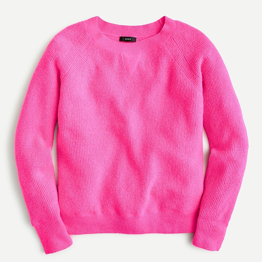 Waffle crewneck sweater in supersoft yarn | J. Crew US