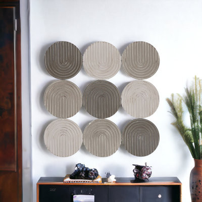 Neutral Textured Metal Plate Wall Décor | Wayfair North America