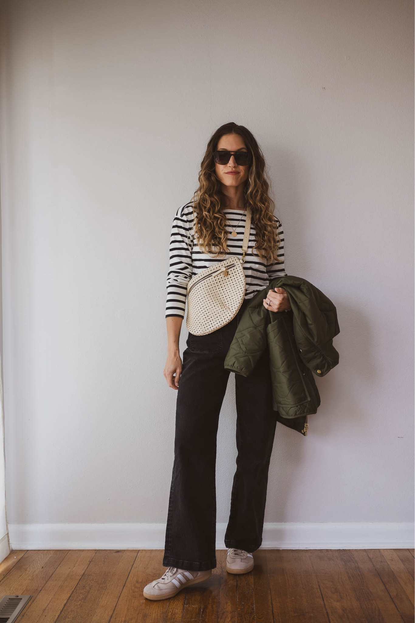 Fall Capsule: Day Twenty 🍂

Everlane top, XS, TTS. Madewell jeans, 24P, I took my smaller size. Adidas Sambas, TTS. Quince jacket,  XS, TTS. Clare v. Bag, Quince sunglasses. Mila Coin Necklace from Sheena Marshall Jewelry, STITCHANDSALT for $10 off  

#LTKFindsUnder100 #LTKSeasonal #LTKOver40