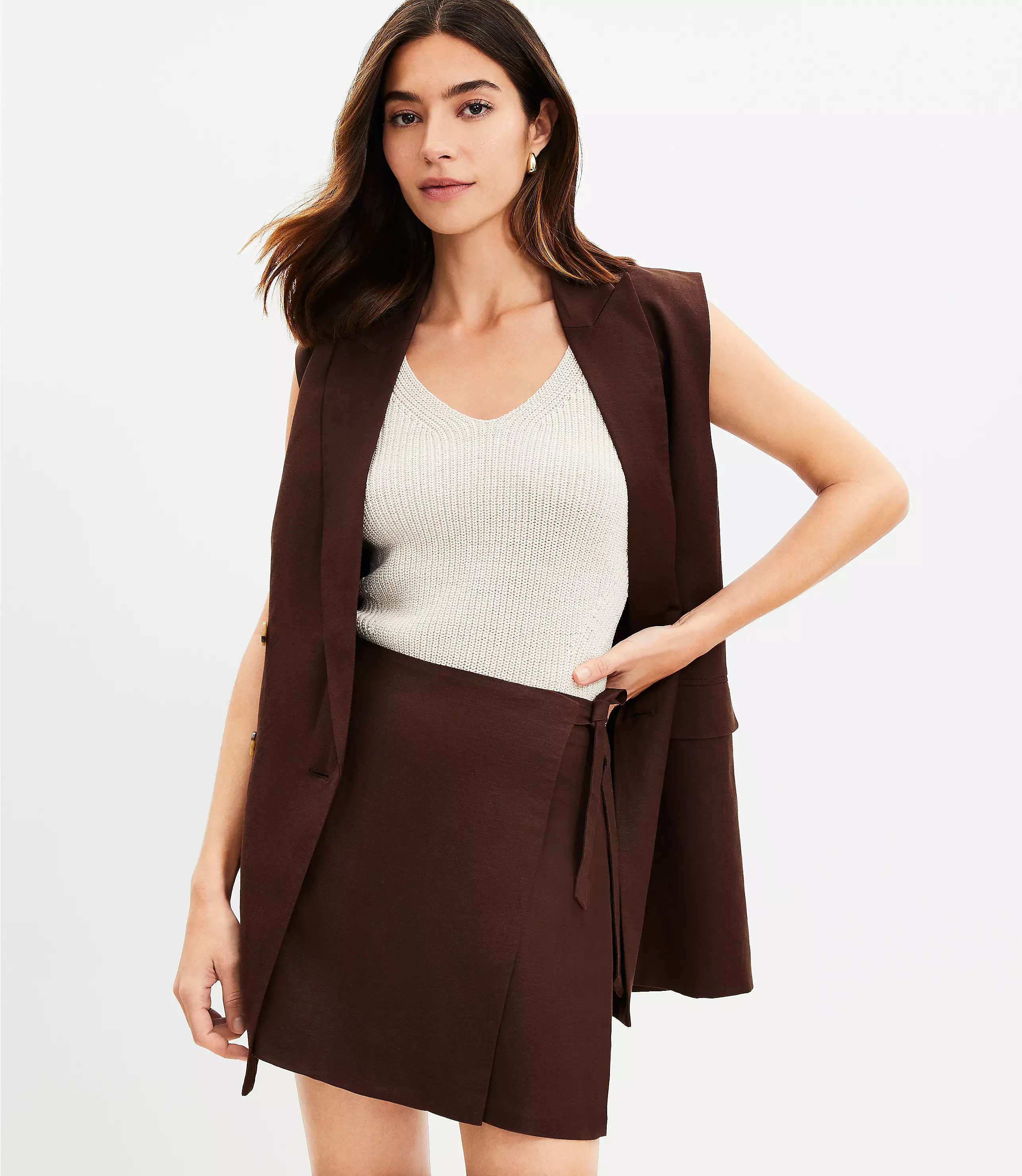 Linen Blend Skort | LOFT