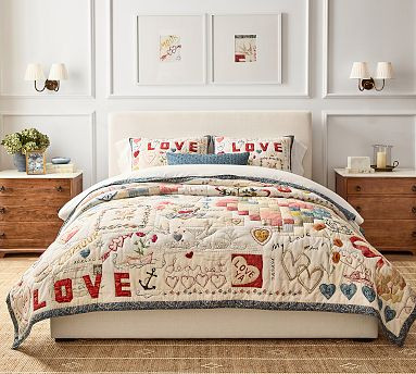 Devin Embroidered Love Quilt | Pottery Barn (US)
