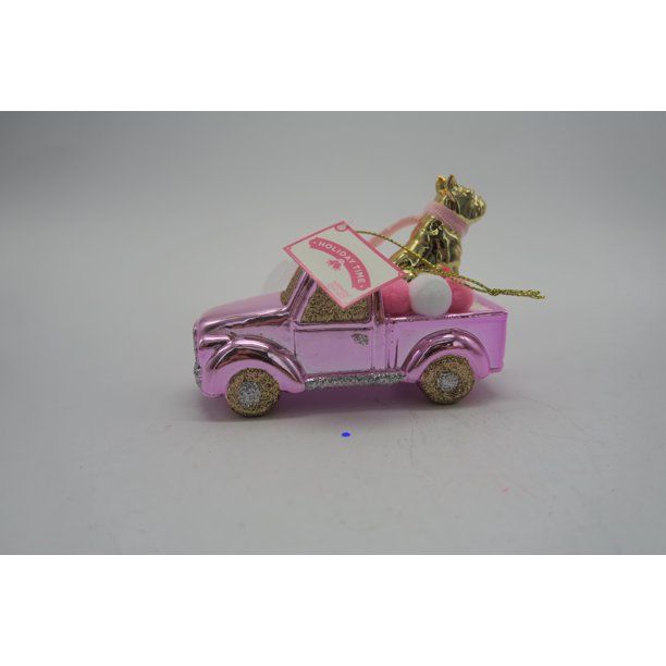 Holiday Time Christmas Ornament, Pink Truck with Dog | Walmart (US)