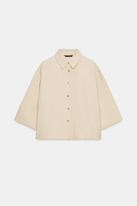 SHORT SHIRT WITH WIDE SLEEVES | Zara UK