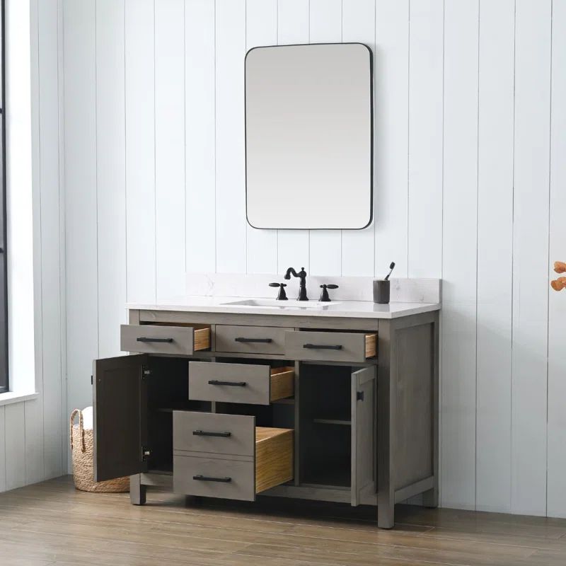 Anren 48'' Free Standing Single Bathroom Vanity with Top | Wayfair North America