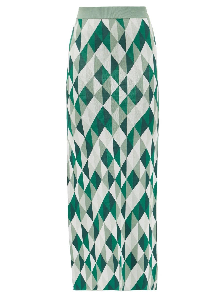 Pam geometric-jacquard maxi skirt | Matches (US)