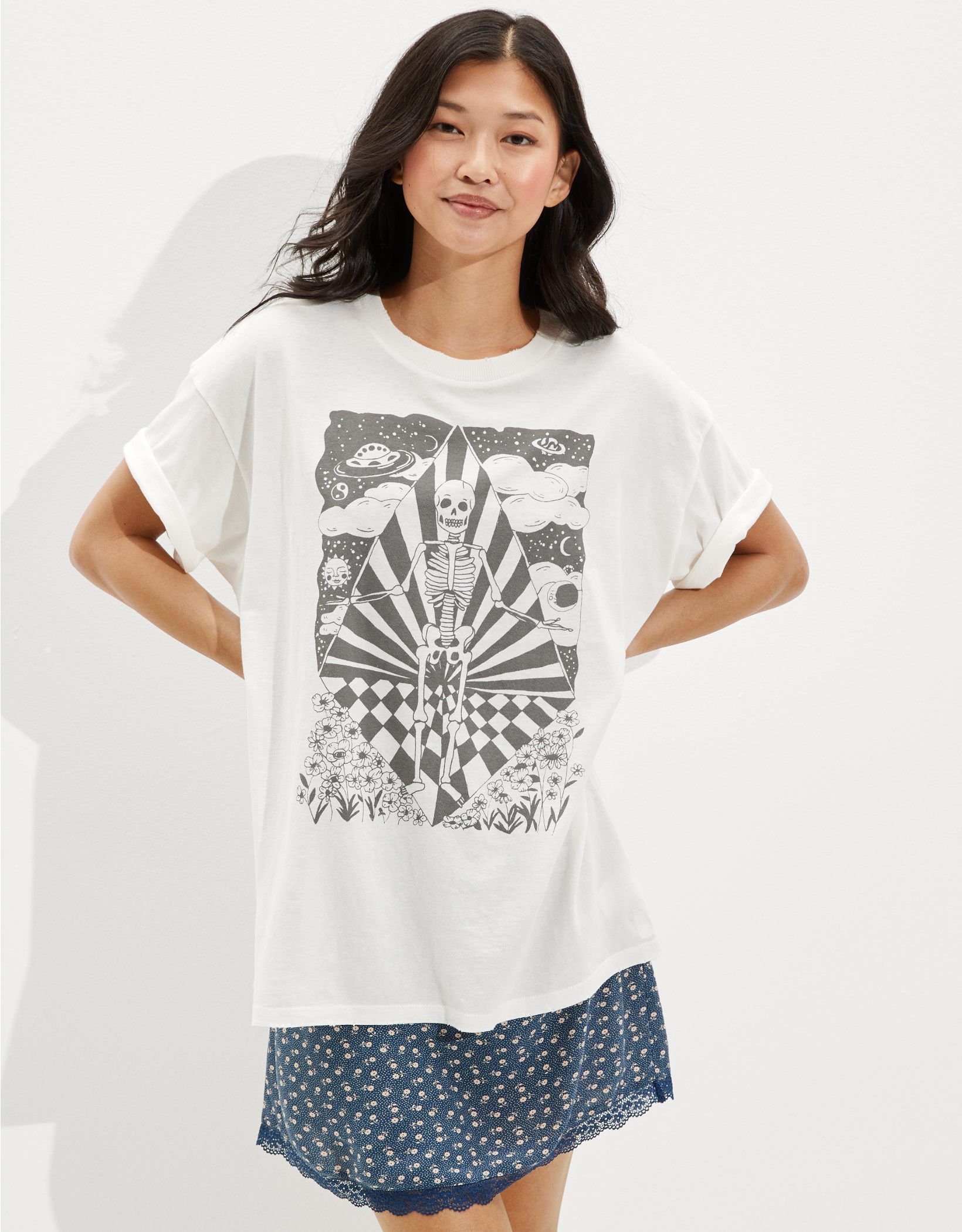 AE Oversized Skeleton Graphic T-Shirt | American Eagle Outfitters (US & CA)