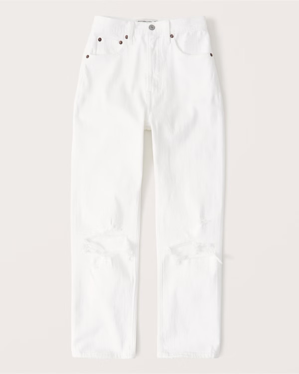 Ultra High Rise Ankle Straight Jeans | Abercrombie & Fitch (US)