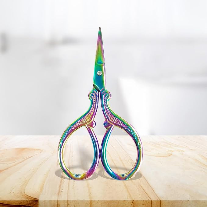3.57 Inch Mini Rainbow Scissors, Sharp Stainless Steel Embroidery And Craft Scissors For Sewing, ... | Amazon (US)