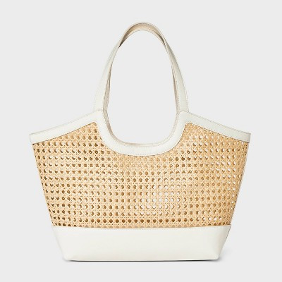 Straw Caning Tote Bag - A New Day™ Natural | Target