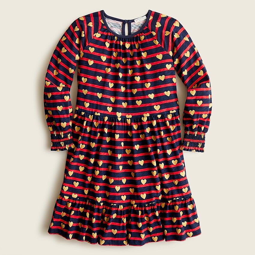 Girls' printed dress with ruffle trim | J.Crew US