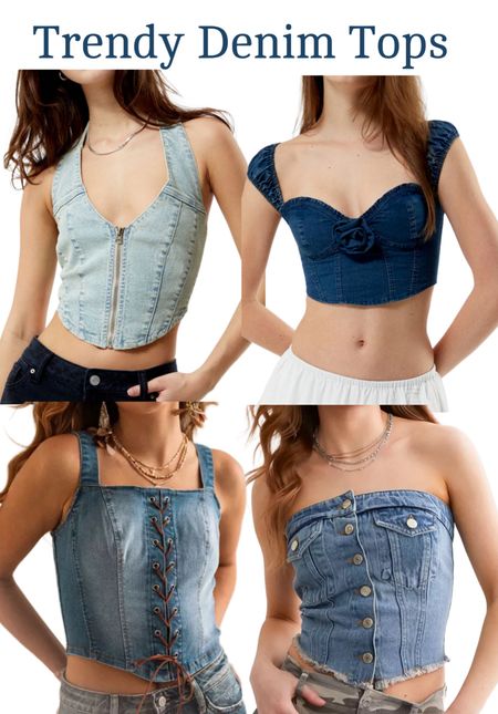 Fun corset denim tops perfect for styling this spring & summer! Just ordered the button down tube top! 



#LTKfindsunder100 #LTKstyletip #LTKFestival