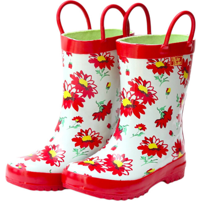 Rain Boots, Red Flower | Maisonette