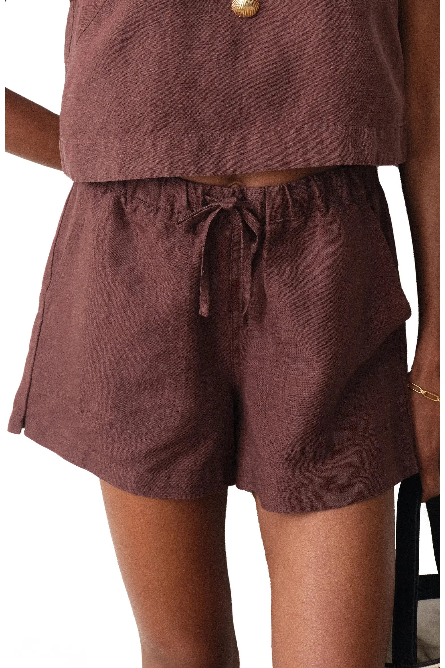 Marine Layer Linen Blend Drawstring Shorts (Women) | Nordstrom | Nordstrom