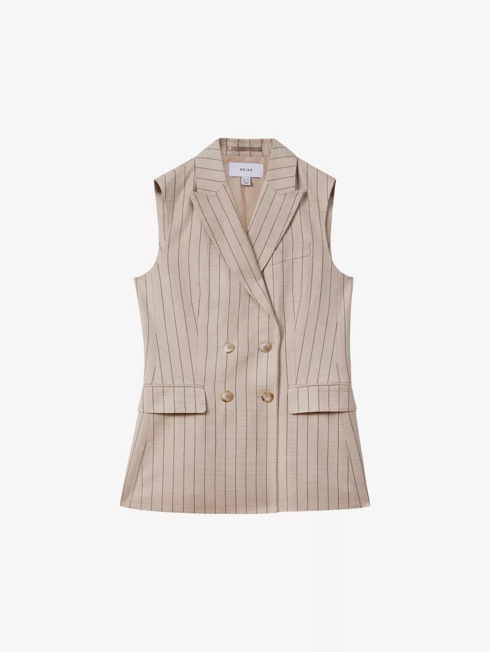 Odette pin-stripe wool-blend waistcoat | Selfridges