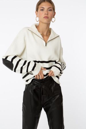 Striped Classic Half Zip | EllandEmm