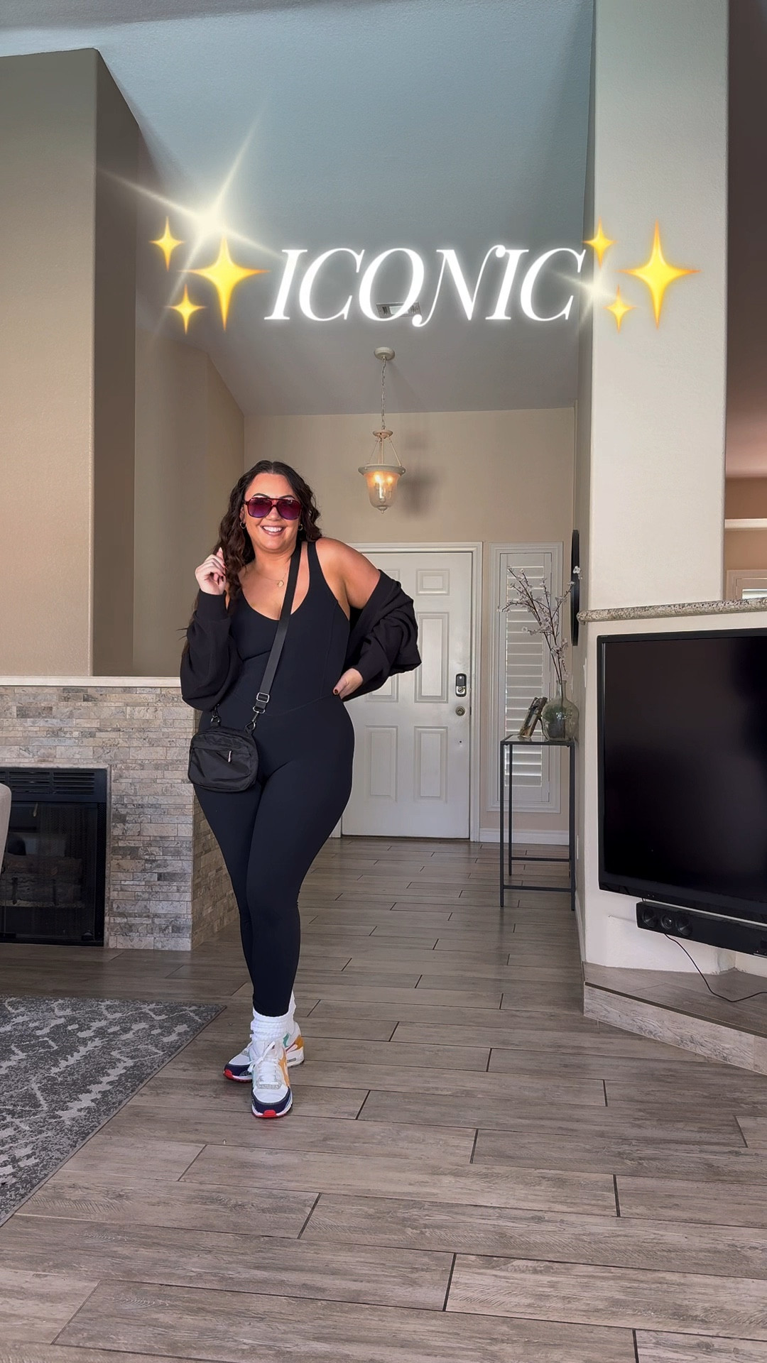 Jumpsuit XL
Shrug large 



#LTKMidsize #LTKSeasonal #LTKStyleTip