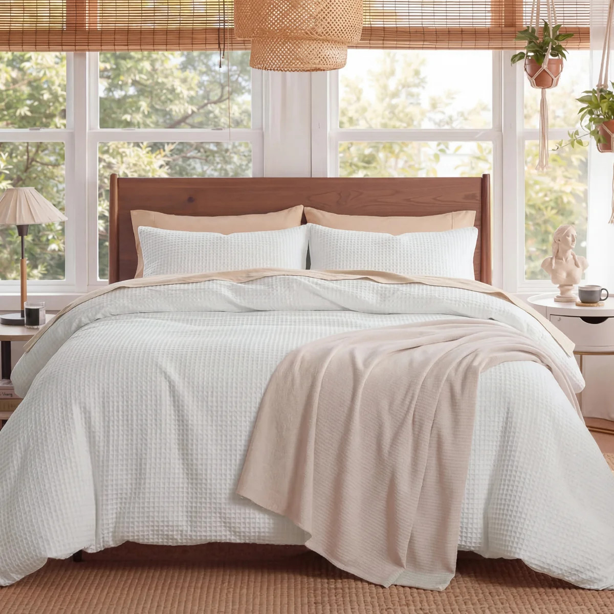 Essential Collection 100% Cotton Waffle Weave Duvet Cover Set | Wayfair North America
