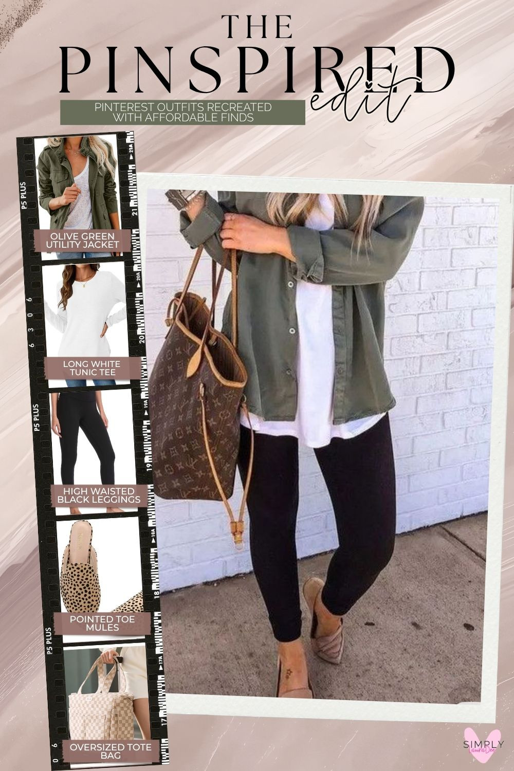Easy casual fall outfit with simple everyday layers 🍂 Recreate this Pinterest-inspired look with an olive green utility jacket, long white tunic tee, high-waisted black leggings, pointed toe mules and an oversized tote bag. This is such an easy mom outfit for school drop-off, errands, travel days, lunch with friends or casual weekend plans. The olive jacket adds just enough structure to leggings and a basic tee, while the mules make the whole look feel a little more polished.

#FallOutfit #CasualFallOutfit #LeggingsOutfit #MomStyle #FallFashion #UtilityJacket #OliveGreenJacket #BlackLeggings #TunicTop #Mules #EverydayOutfit #SchoolDropOffOutfit #CasualMomStyle #FallLayers #PinterestOutfit 

 #LTKootd #LTKOver40 #LTKMidsize