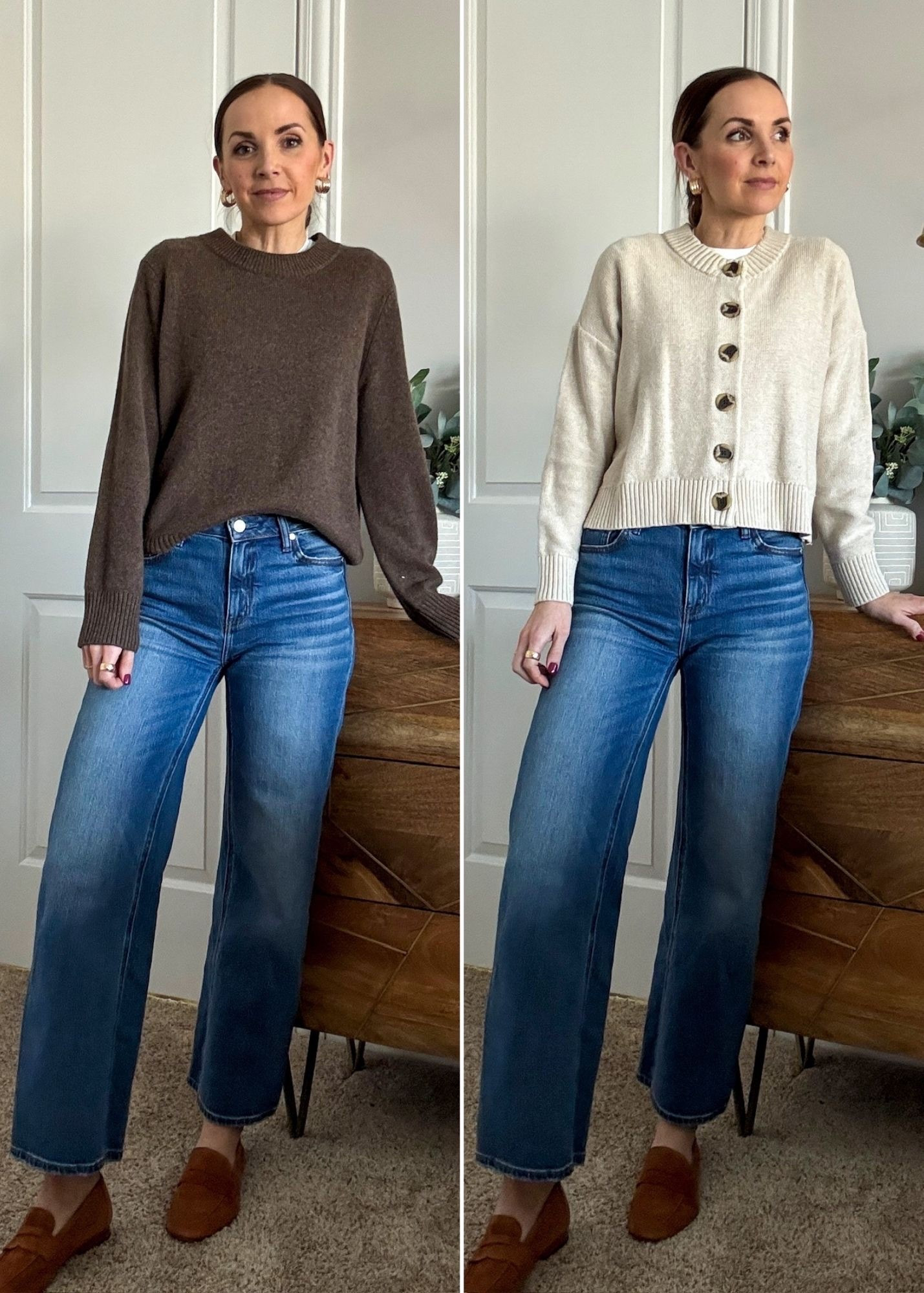 Added two new @onequince sweaters to my closet, love the quality for the price. Paired with my go to $50 Bella straight jeans. #QuincePartner