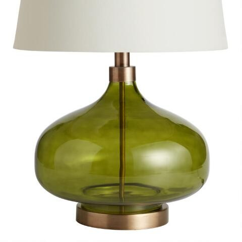 Halsey Green Glass Teardrop Table Lamp Base | World Market