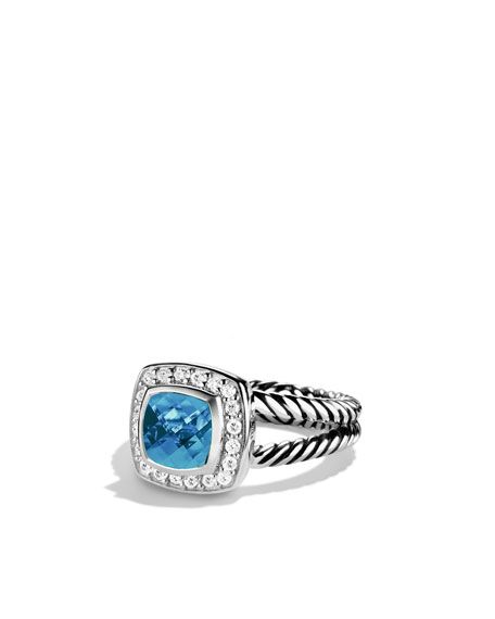 Petite Albion Ring with Blue Topaz and Diamonds | Neiman Marcus