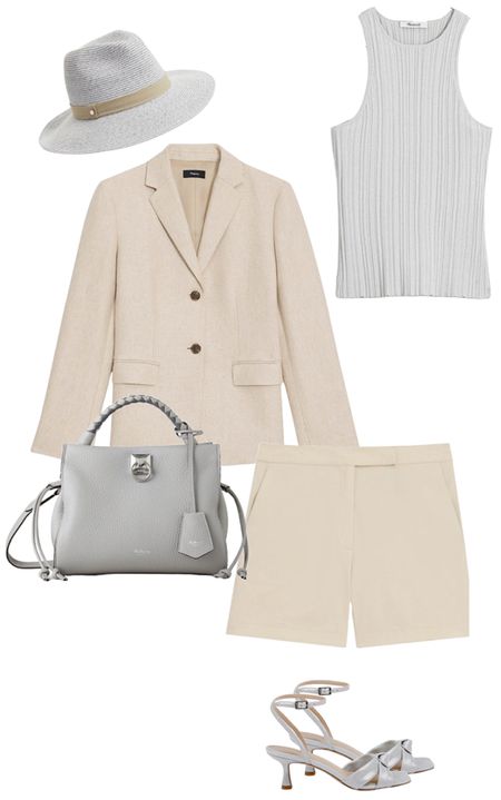 Neutral spring summer capsule wardrobe #shortssuit #shortstwopiece #blazertwopiece #fedora #workwear 

#LTKstyletip #LTKover40 #LTKSeasonal