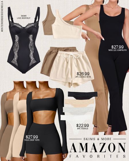 SKIMS + Amazon finds!✨ $26.99 2pc short lounge sets + $27.99 wide leg jumpsuits!✨ Share this post with a friend!!🤗 Click on the “Shop OOTD Collages” collections on my LTK to shop!🤗 Have an amazing day!! Xo!! 

#LTKfindsunder50 #LTKfindsunder100 #LTKstyletip