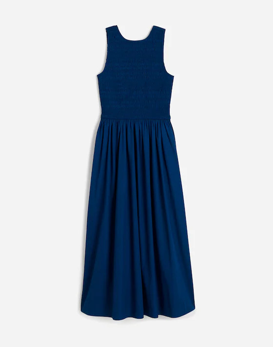 The Melody Scoopback Smocked Midi Dress | Madewell | Madewell