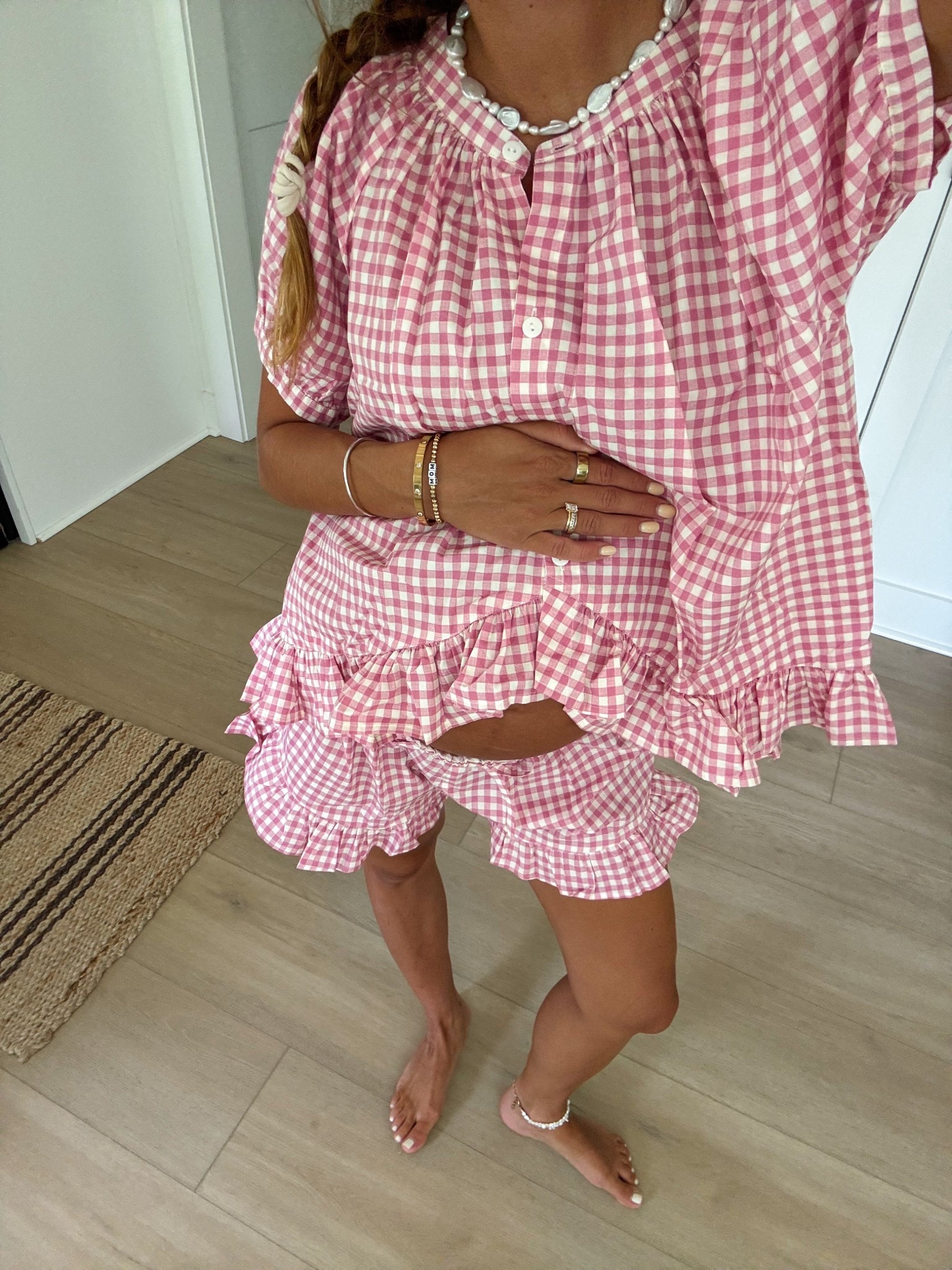 cutest pink gingham pajama set💖 so girly and fun! Wearing size S at 9 months pregnant:) 

mom to be, first time mom, bumpfit, bump friendly outfit, bump fashion, pregnancy style, maternity style, summer outfit, vacation outfit, spring style trends, nine months pregnant, third trimester, summer pregnancy, loungewearr


#LTKStyleTip #LTKSeasonal #LTKBump