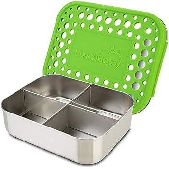 LunchBots Medium Quad Snack Container - Divided Stainless Steel Food Container - Four Sections fo... | Amazon (US)