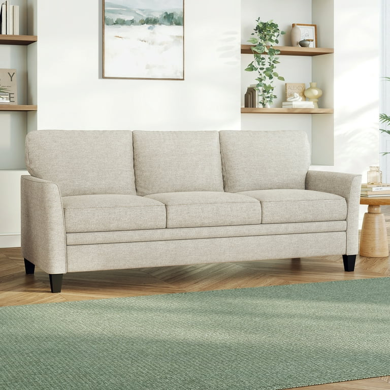 Mainstays Kensington 80" 3 Seat Classic Modern Couch, Beige | Walmart (US)