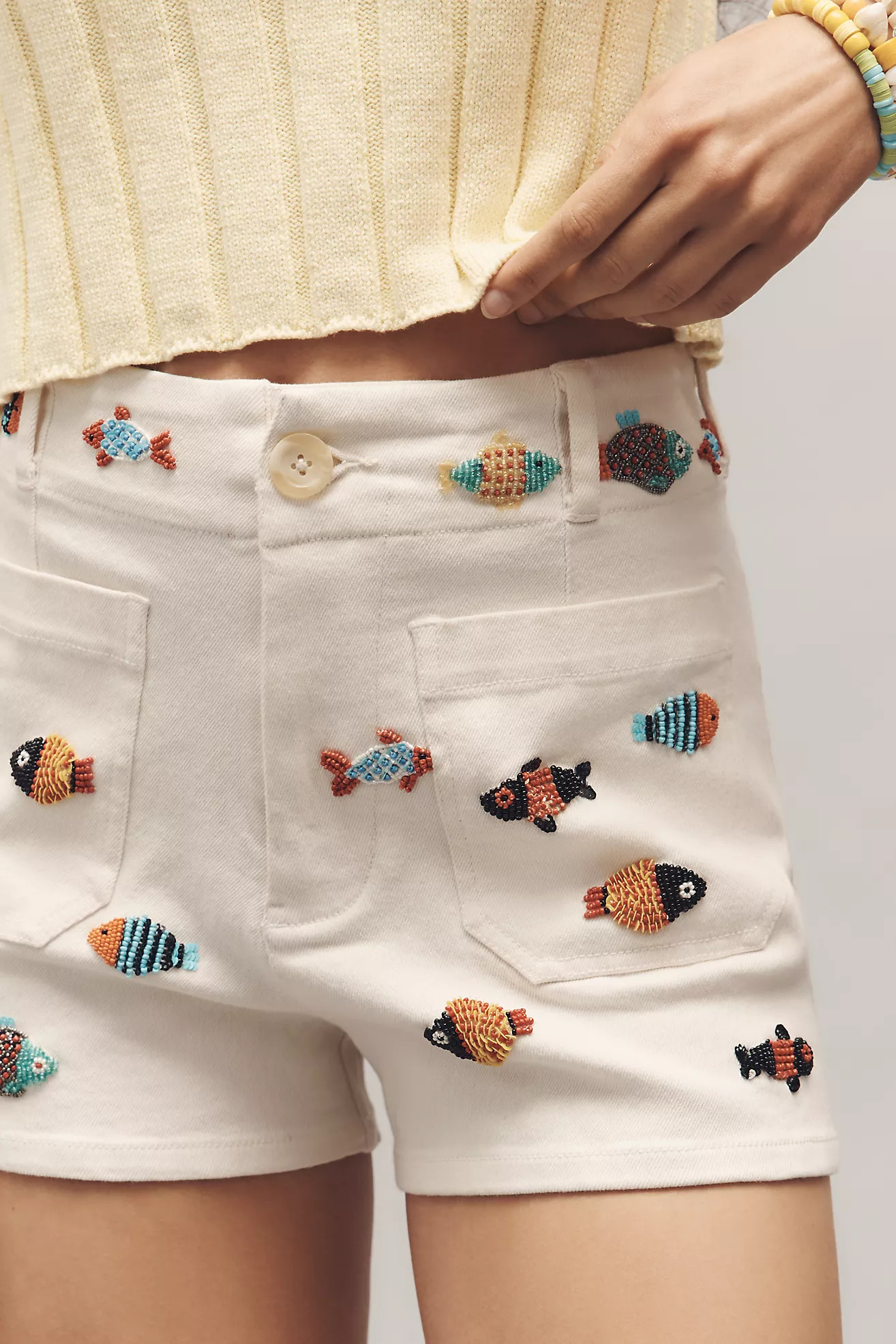 The Colette Beaded Icon Shorts by Maeve | Anthropologie (US)