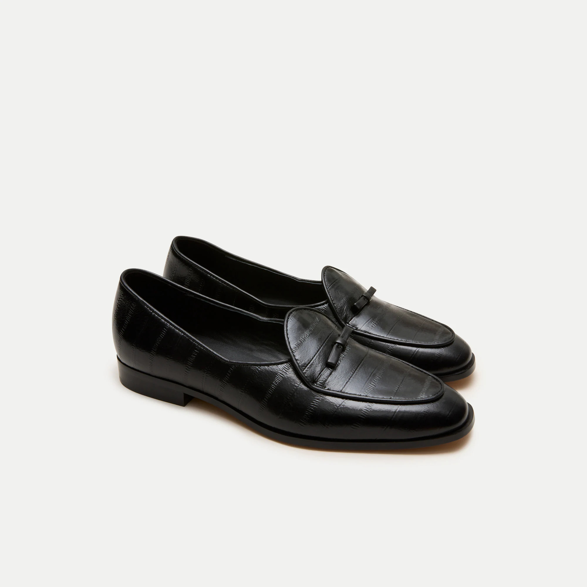 Smoking slippers in eel-embossed leather | J. Crew US