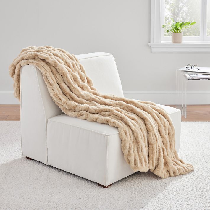 Ruched Faux Fur Throw | Pottery Barn Teen