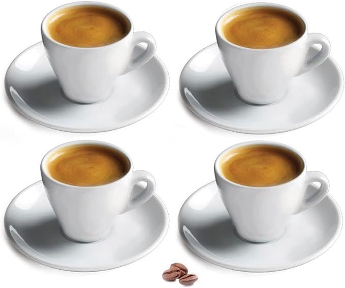 Cusinox White Porcelain Espresso Cup Sets for Espresso Coffee, 2 Oz | Amazon (US)