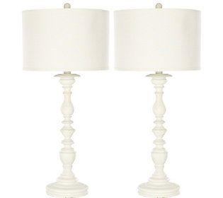 Safavieh Set of 2 Mamie White Candlestick Lamps | QVC