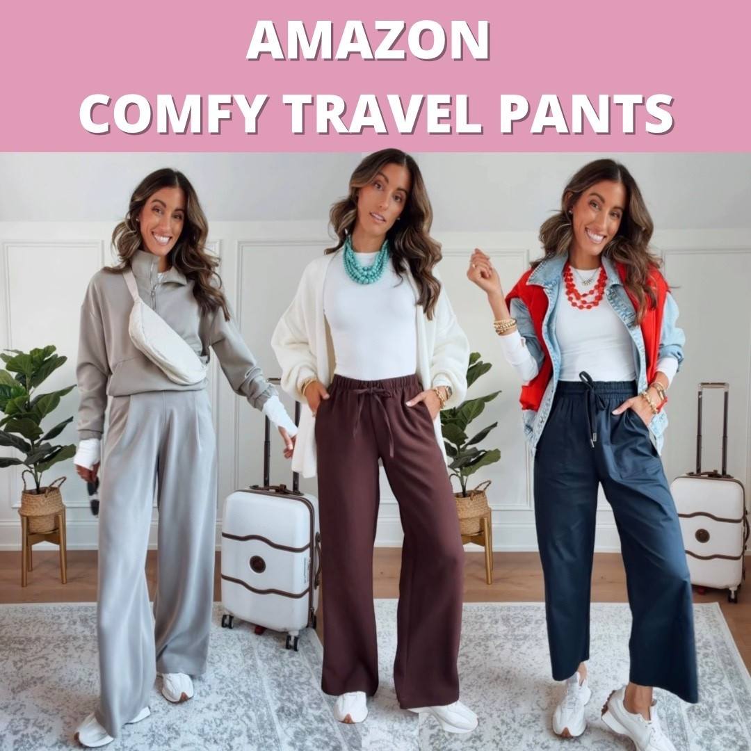 Scroll to shop. Comfy travel pants. Wearing my true to size in each. Follow for more.

#LTKootd #LTKgrwm #LTKTravel