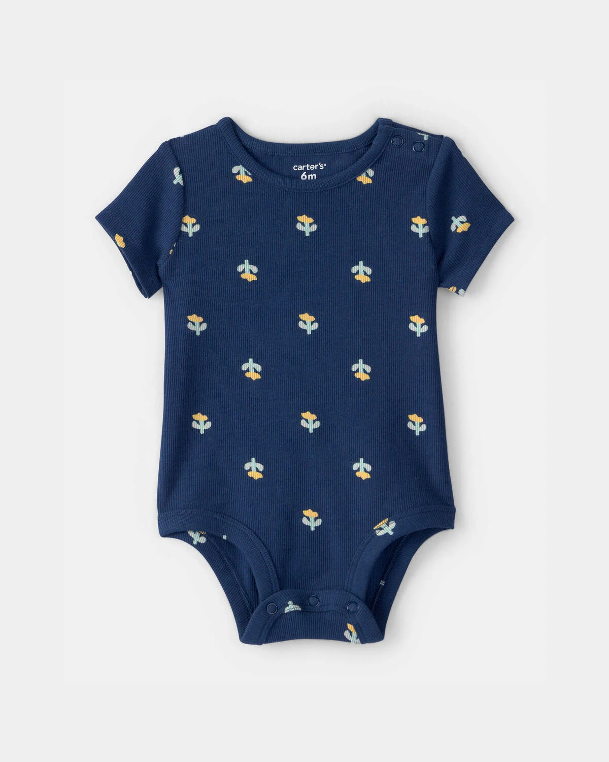 Baby Girl Floral Graphic Bodysuit - Blue | Carter's | Carter's Inc
