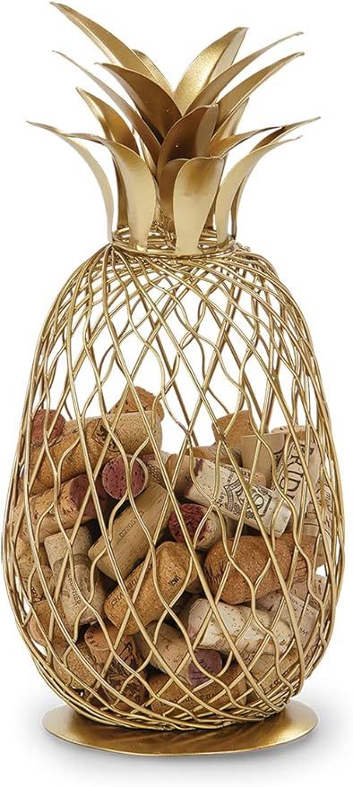 Golden Pineapple Cork Caddy Cork Holder Displays And Stores Over 100 Wine Corks by Picnic Plus 14... | Amazon (US)