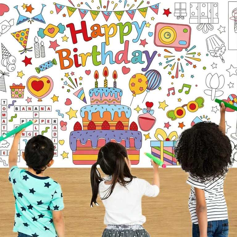 Giant Coloring Poster for Classroom Wall - Versatile 31 x 72 Inches Birthday Activity Poster/Tabl... | Walmart (US)