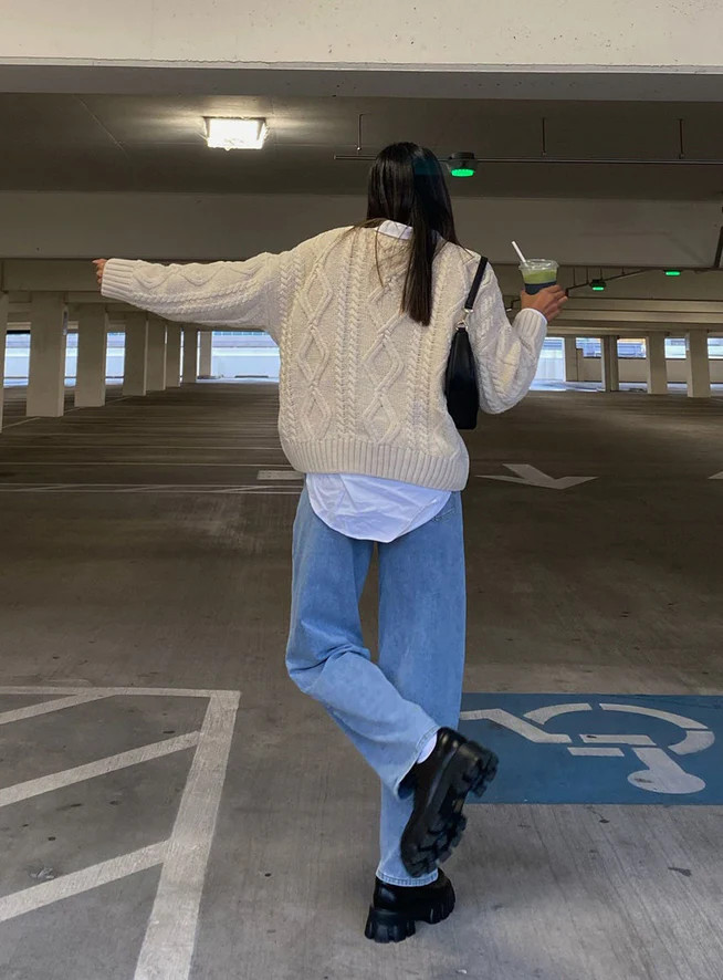 Anaya Oversized Sweater Beige | Princess Polly US