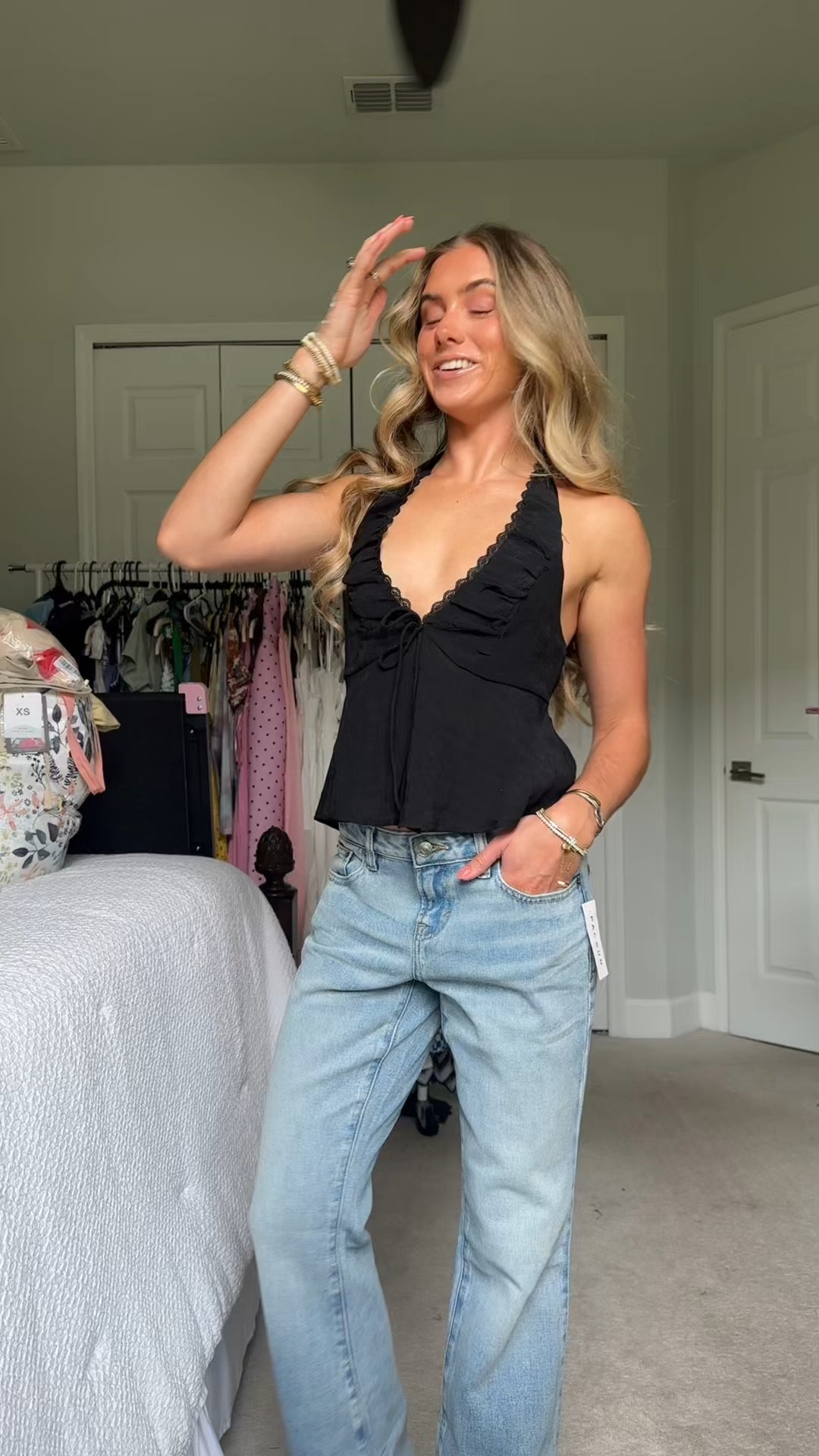 PacSun outfit! My top is PacSun size XS Beverly and Beck Zara Halter Top and my jeans are Pacsun Jade Low Rise Bootcut Jeans Light Blue Wash size 25. 

#lowrisejeans #lowrisebaggyjeans #pacsun #pacsunjeans #pacsundenim #denimjeans #pacsunhaul #pacsunfinds #denimtryon #jeanstryon #lowrisedenim #lowrisejeansarecute pacsun, pacsun denim, pacsun jeans, denim jeans, blue jeans, low rise jeans, low rise pants, trendy fashion, trendy outfits

#LTKFindsUnder50 #LTKSaleAlert #LTKStyleTip