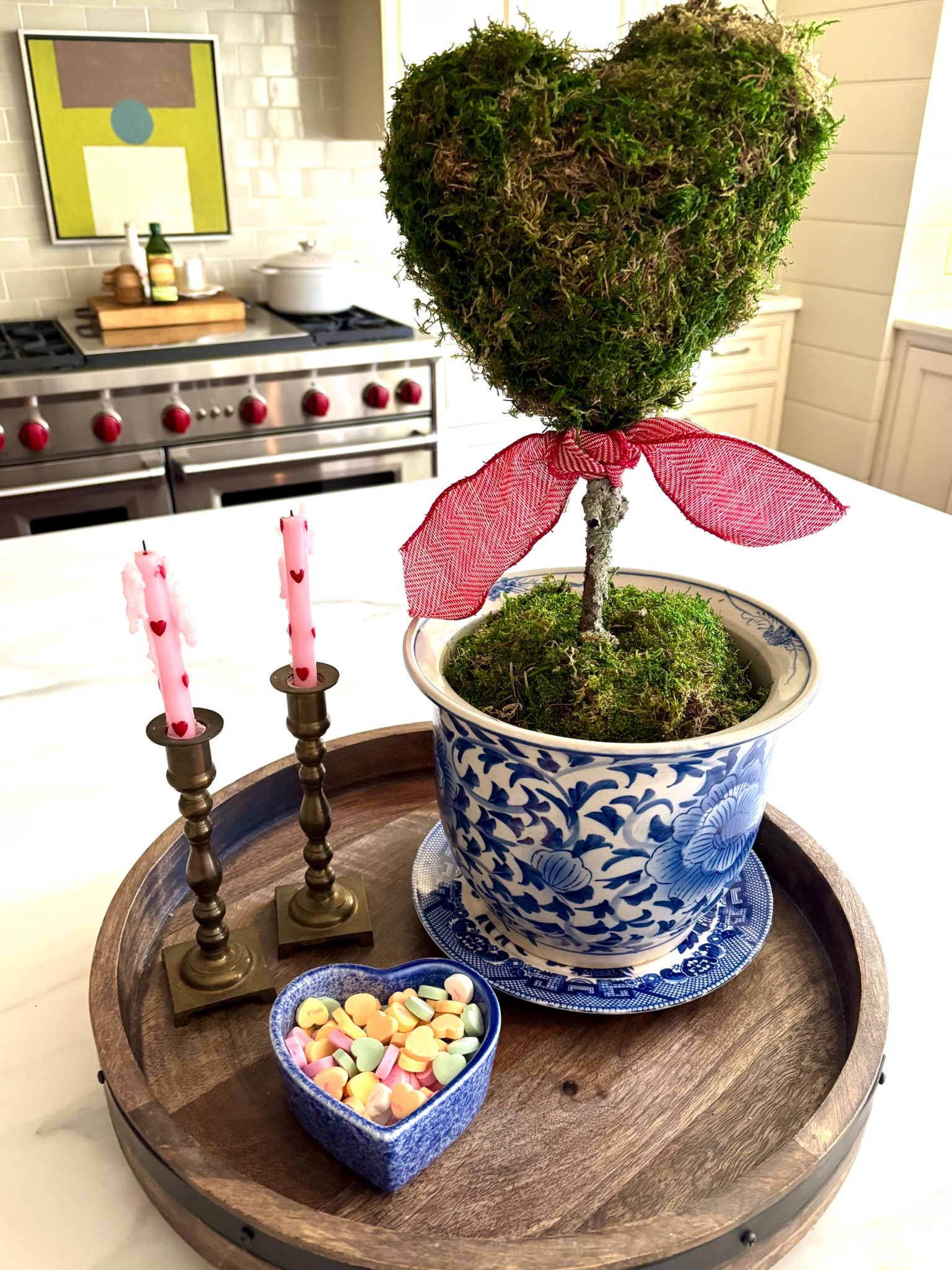 Get my valentine look: 
❣️Walmart has a cute heart topiary 
💕finally found some candle tapers like these vintage ones I have!! ❤️🩷❤️

Linked them here! 