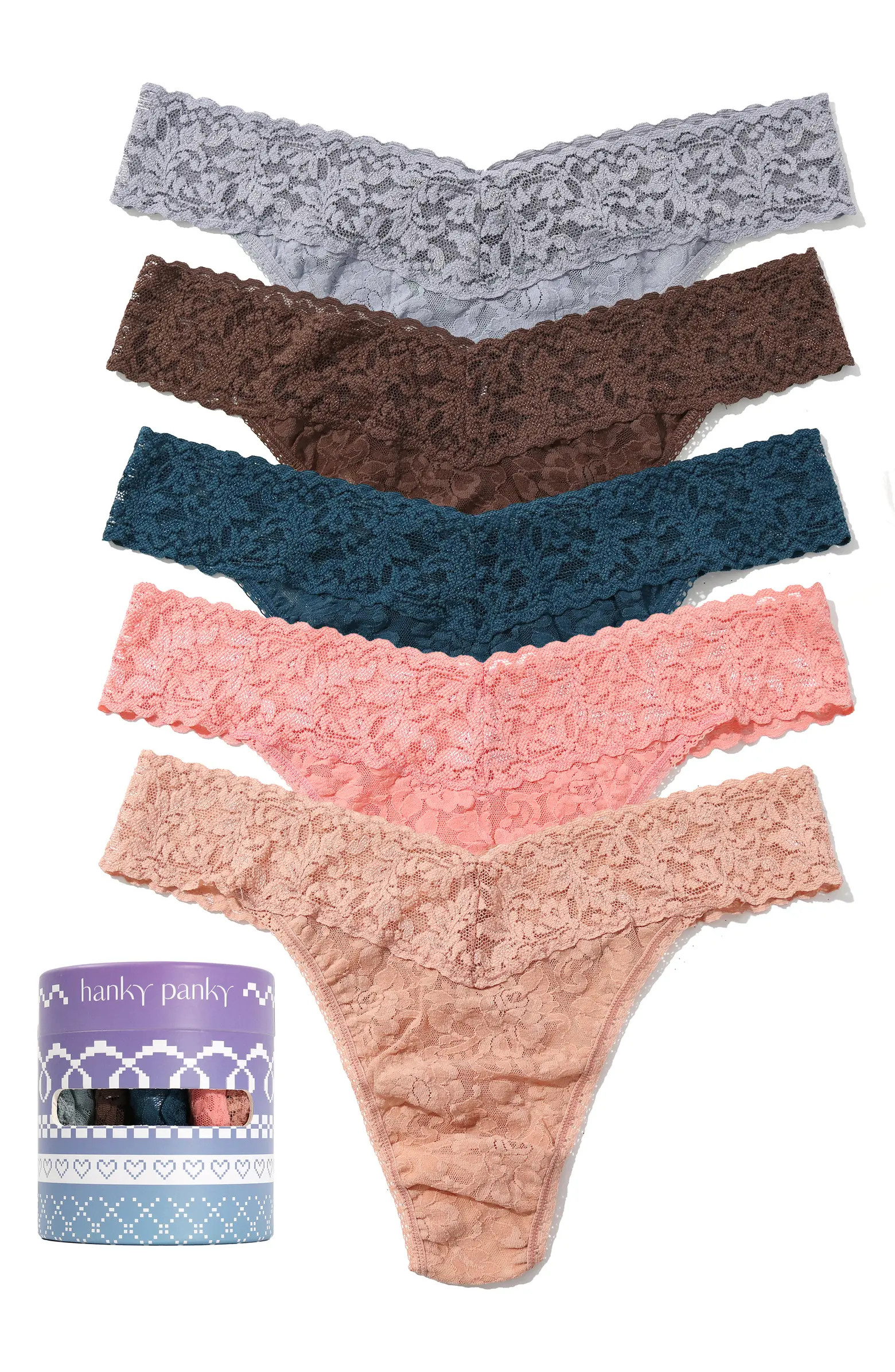 Holiday Assorted 5-Pack Original Rise Thongs | Nordstrom