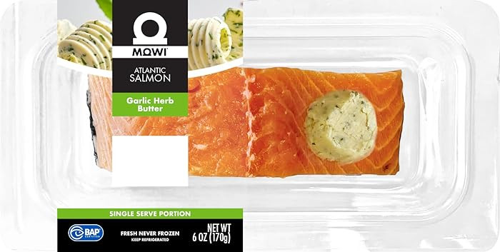 MOWI Atlantic Salmon Garlic Herb Butter, 6oz, Fresh Never Frozen | Amazon (US)