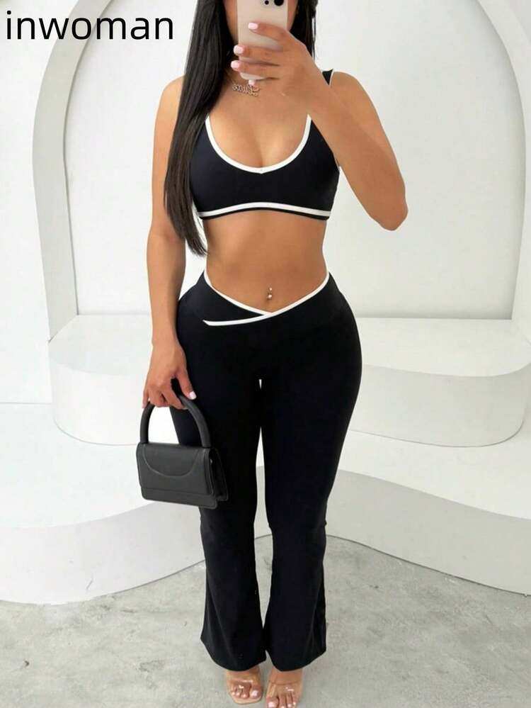 Inwoman Summer Sweat Suits Outfits For Women Comfy Workout Stretchy Sweat Pants Women Set Going Out Two Pieces For Women | SHEIN